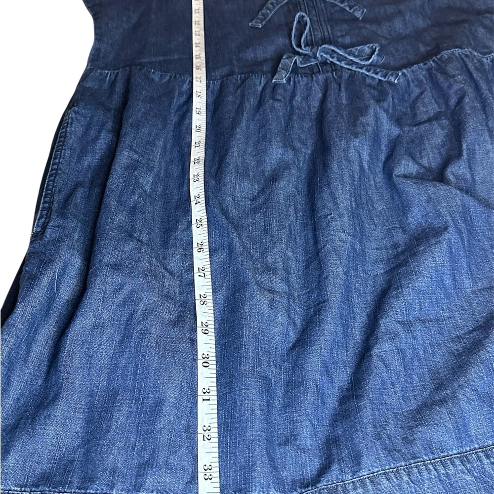 LOFT Denim Blue Tie-Front Short Sleeve Dress - Picture 5 of 5